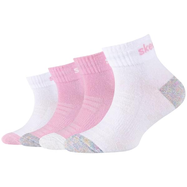 Skechers 4PPK Girls Mesh Ventilation Quarter Socks SK42042-1001