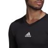 Adidas Team Base Ανδρική Αθλητική Μπλούζα Μακρυμάνικη με Λαιμόκοψη Τύπου V Μαύρη GN5677