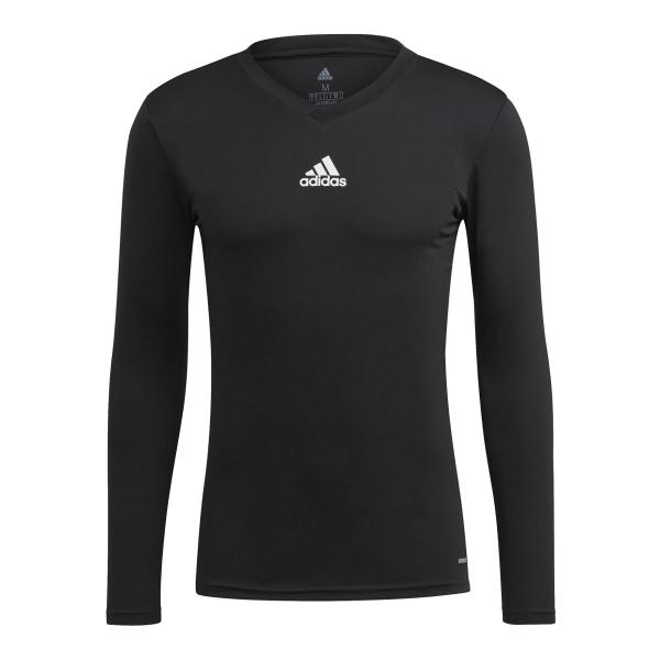 Adidas Team Base Ανδρική Αθλητική Μπλούζα Μακρυμάνικη με Λαιμόκοψη Τύπου V Μαύρη GN5677